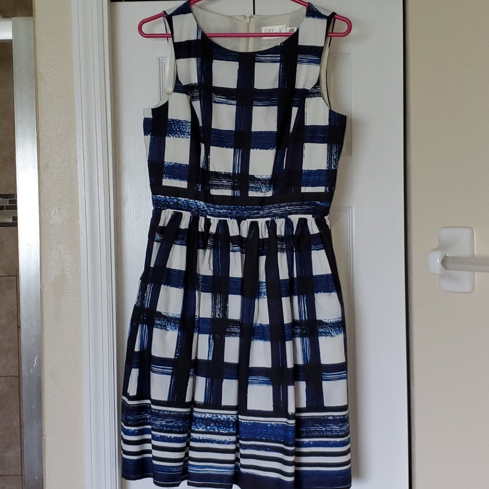 Blue and black dress